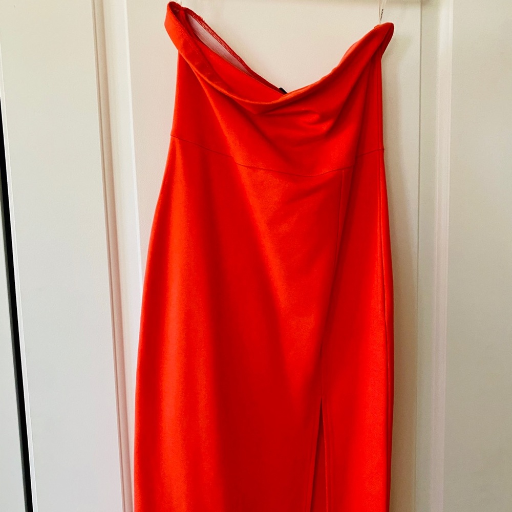 Strapless summer dress.